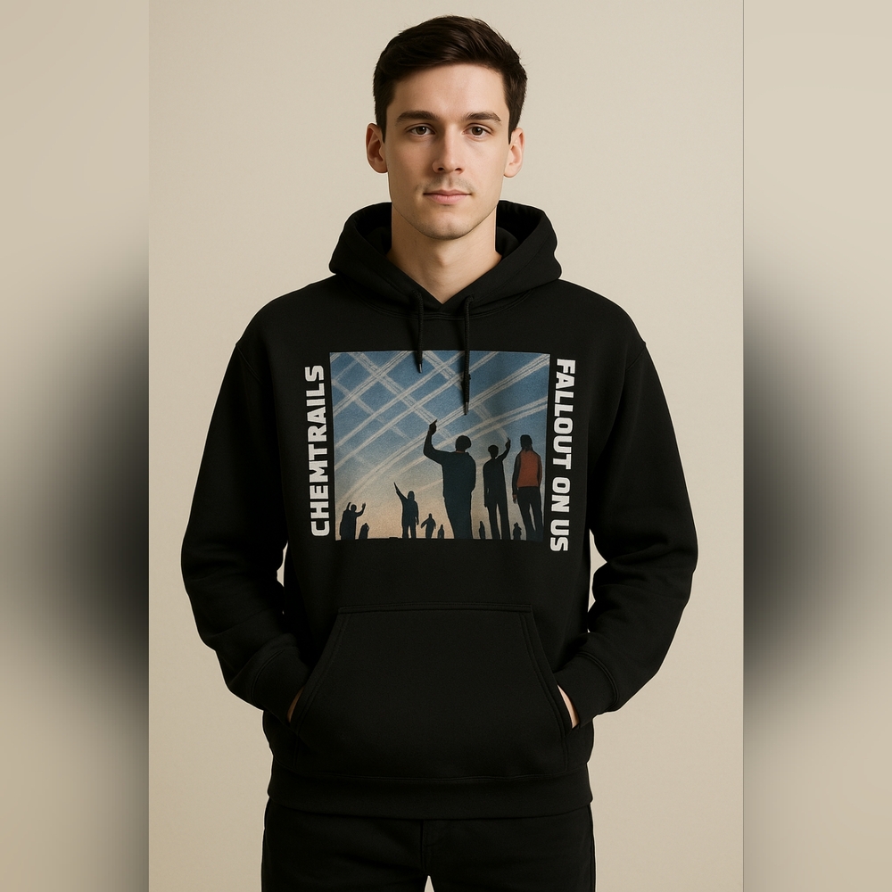 Chemtrails Awakening Awakened Black Graphic Hoodie NEW Size M/L Unisex